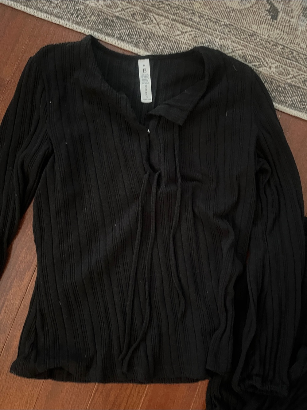 Black Ribbed matching set super soft - Picture 2 of 4